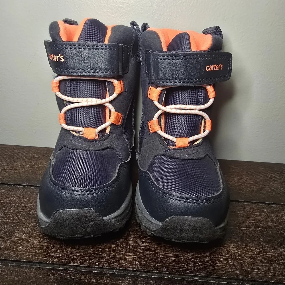 TODDLER BOY'S CARTER'S NAVY SNOW BOOTS 8 SHOES